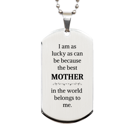 engraved silver dog tag for mother best mom belongs to me inspirational gift for birthday christmas graduation confidence and love