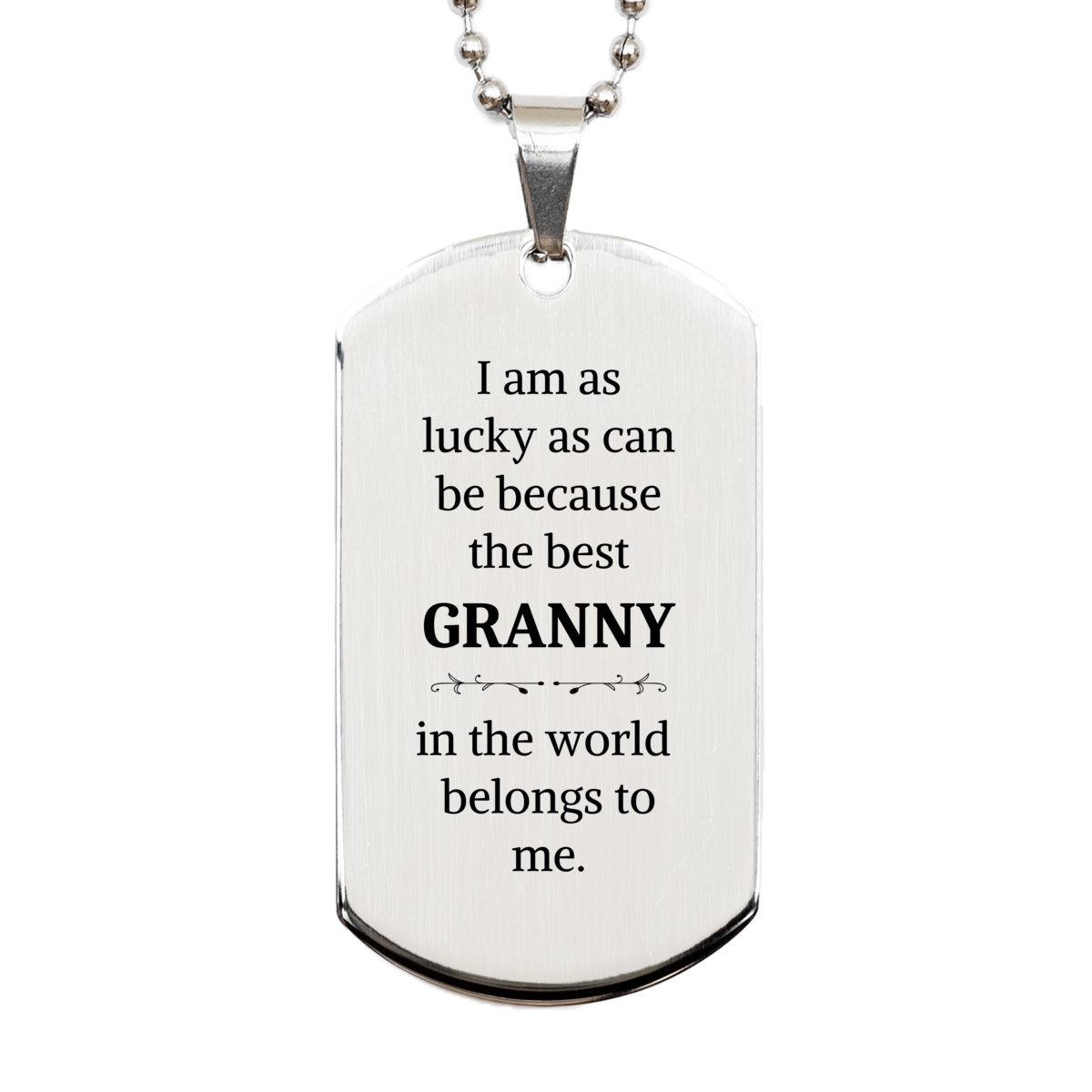 granny engraved silver dog tag gift for birthday holidays best granny in the world belongs to me unique inspirational confidence hope