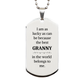 granny engraved silver dog tag gift for birthday holidays best granny in the world belongs to me unique inspirational confidence hope