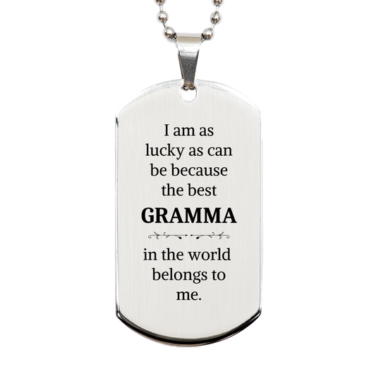 engraved silver dog tag for gramma the best gramma in the world perfect christmas gift for gramma inspirational dog tag for gramma