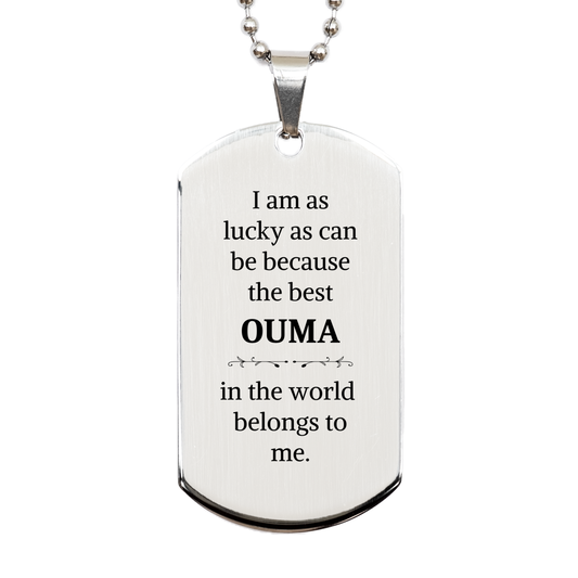 silver dog tag ouma gift i am lucky best ouma birthday christmas graduation veterans day