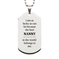 engraved silver dog tag nanny gift i am lucky best nanny belongs to me birthday christmas graduation veterans day