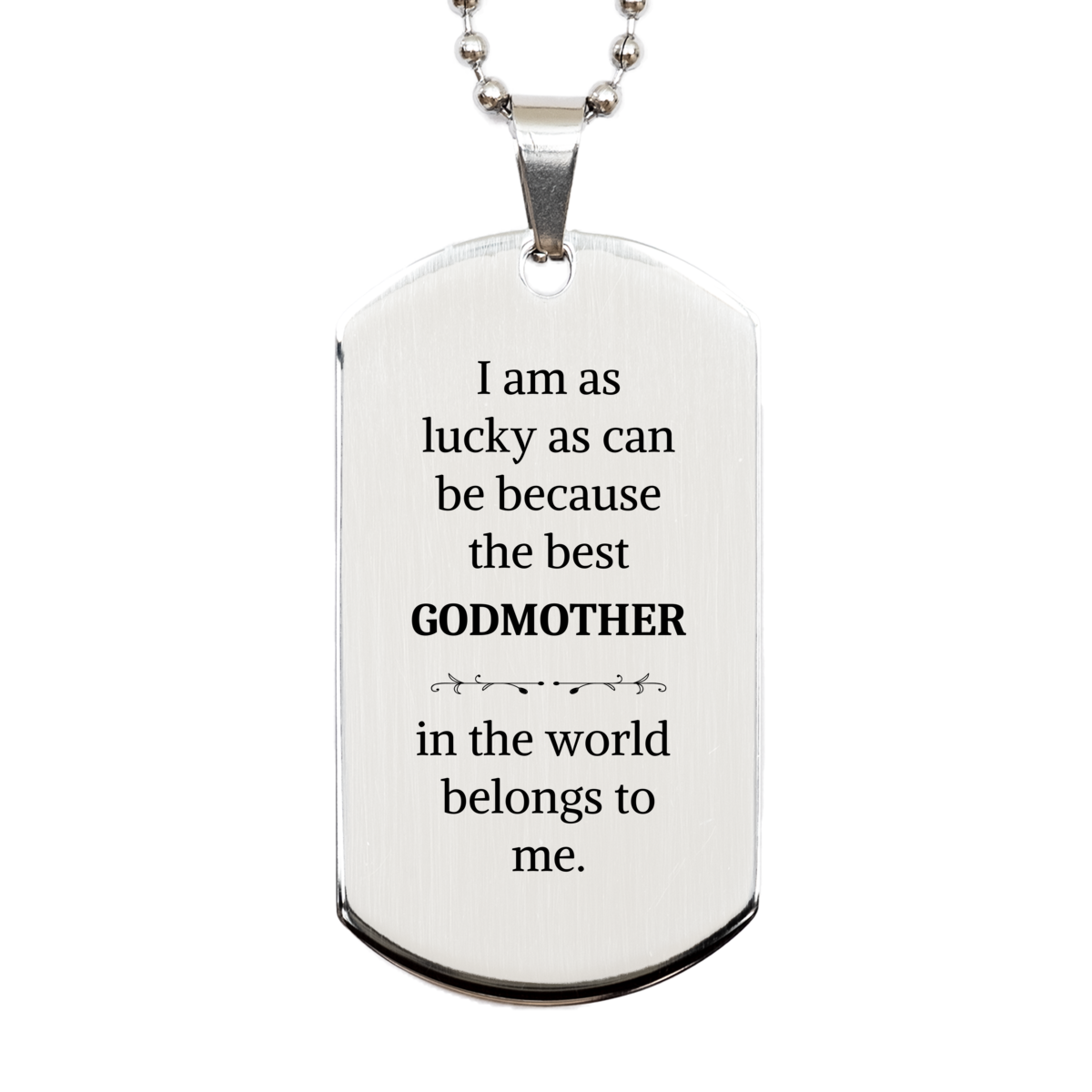 godmother silver dog tag engraved inspirational gift for birthday and holidays