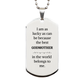 godmother silver dog tag engraved inspirational gift for birthday and holidays
