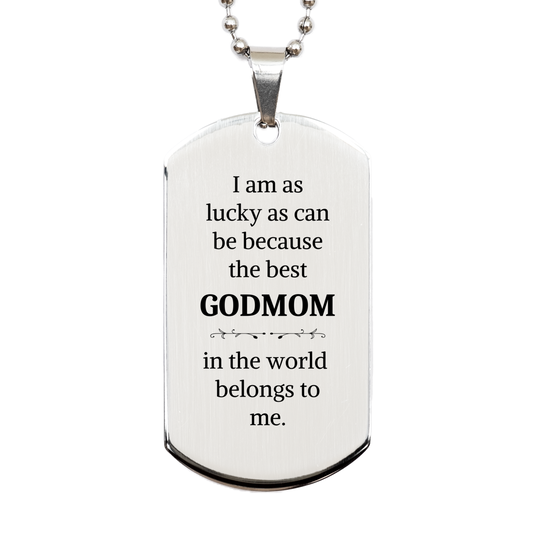 godmom engraved silver dog tag the best godmom belongs to me unique gift for christmas birthday and holidays show your love and appreciation for your godmom
