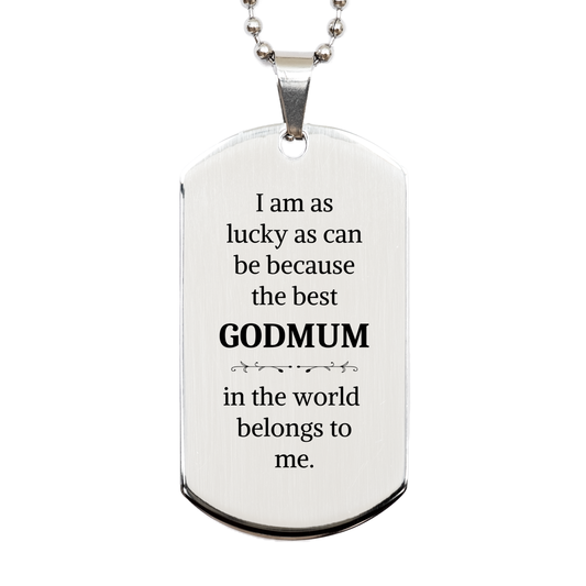 godmum engraved silver dog tag the best godmum belongs to me gift for birthday christmas and veterans day unique and inspirational token of appreciation for the worlds greatest godmum
