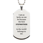 stepmother engraved silver dog tag best stepmother belongs to me unique gift for birthday christmas and holidays