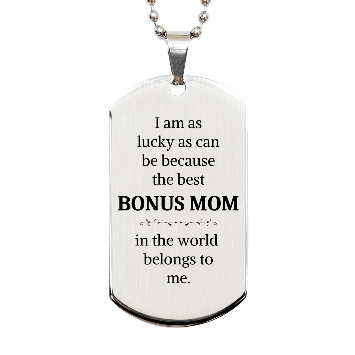 bonus mom silver dog tag the best bonus mom belongs to me special gift for mothers day birthday christmas and more