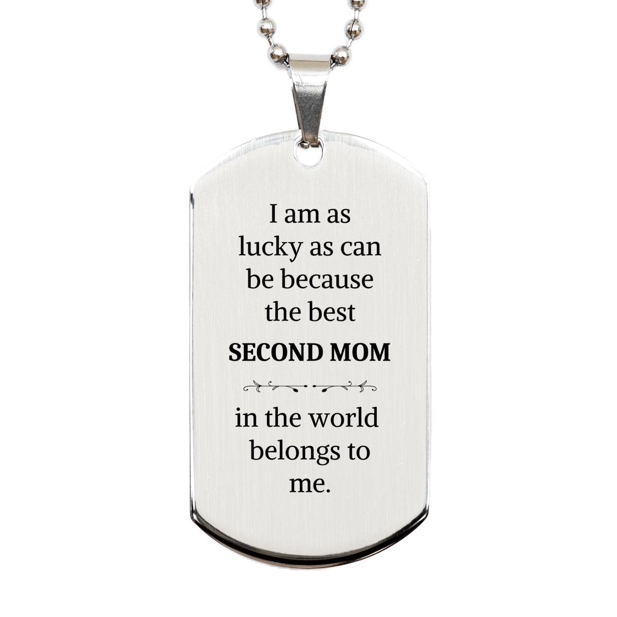 silver dog tag for second mom engraved inspirational quote unique gift for mothers day birthday christmas confidence and hope with best second mom