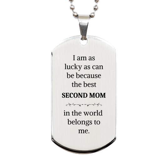 silver dog tag for second mom engraved inspirational quote unique gift for mothers day birthday christmas confidence and hope with best second mom