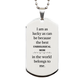 unbiological mom engraved silver dog tag perfect gift for mothers day birthday christmas i am as lucky as can be because the best unbiological mom in the world belongs to me