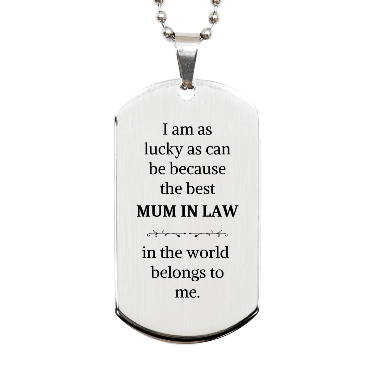 engraved silver dog tag mum in law best in the world belongs to me birthday gift idea for military mom