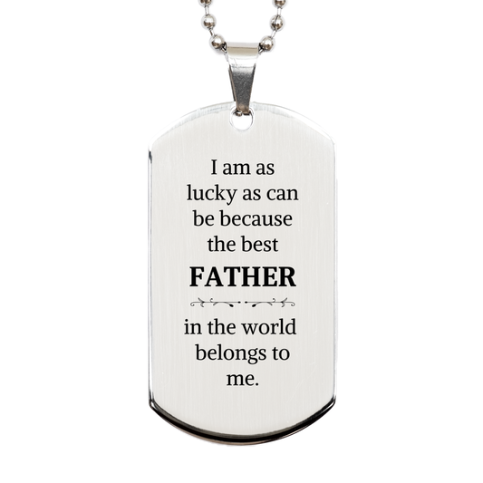 fathers day engraved silver dog tag unique fathers day gift for dad from daughter or son inspirational quote necklace for father birthday or christmas gift for men meaningful father gift