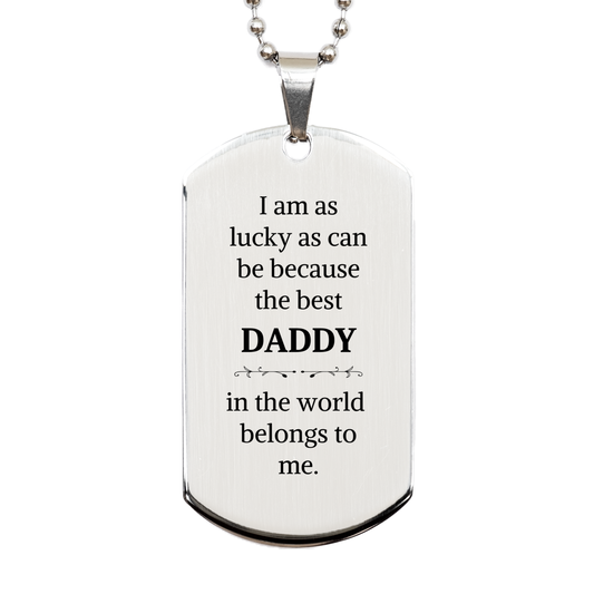 daddy silver dog tag necklace best daddy gift for birthday christmas and fathers day engraved inspirational quote for confidence and hope