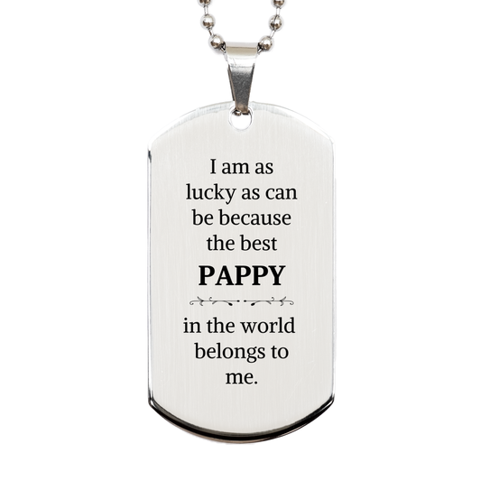 engraved silver dog tag for pappy the best pappy belongs to me perfect birthday or veterans day gift