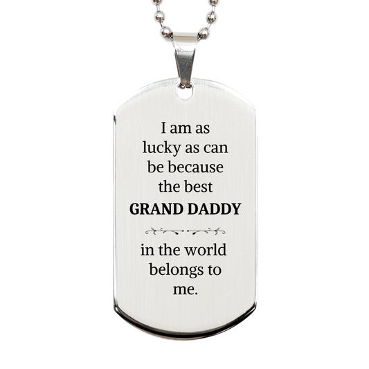 grand daddy engraved silver dog tag the best grand daddy belongs to me unique gift for birthday christmas and graduation