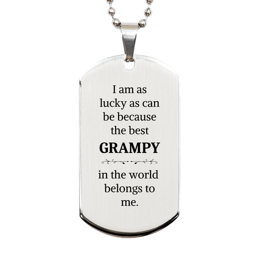 engraved silver dog tag grampy gift best grampy belongs to me inspirational christmas birthday veterans day present for grampy in the world