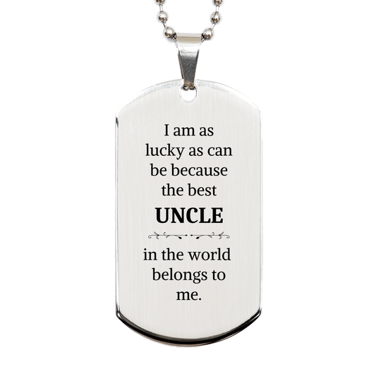 engraved silver dog tag for the best uncle in the world perfect birthday gift idea for veterans inspirational quote included