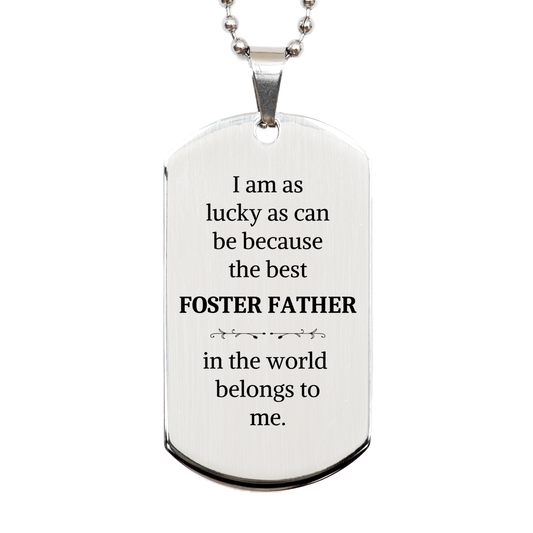 engraved silver dog tag for foster father best foster dad belongs to me perfect fathers day gift for veterans unique dog tag for him