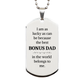 engraved silver dog tag bonus dad i am lucky inspirational gift for stepdad on birthday fathers day christmas veterans day