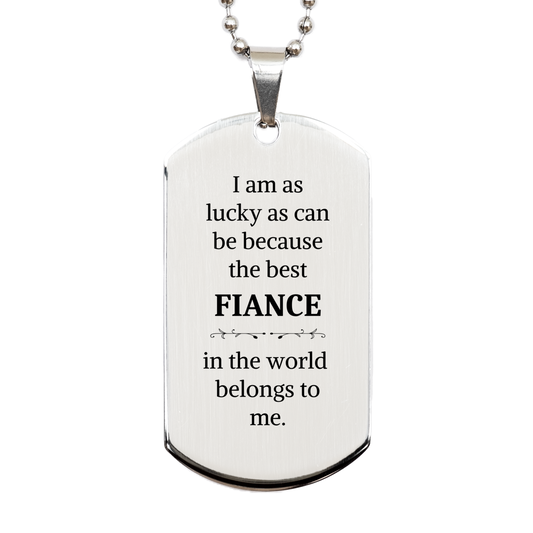engraved silver dog tag for the best fiance in the world perfect gift for holidays birthday and graduation show your love and appreciation for your fiance