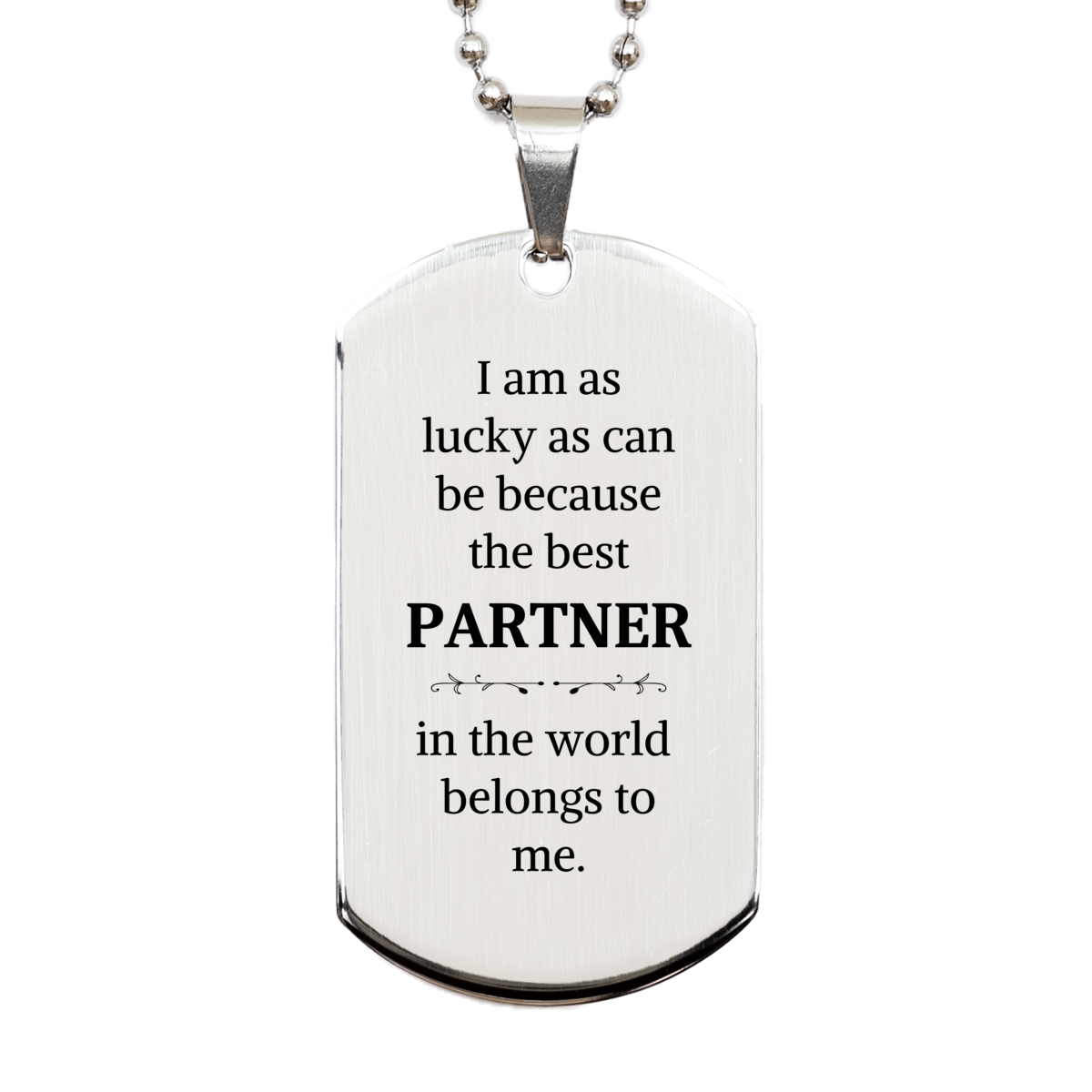 unique silver partner dog tag best partner in the world engraved gift for special occasions and holidays with confidence and inspiration