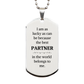 unique silver partner dog tag best partner in the world engraved gift for special occasions and holidays with confidence and inspiration