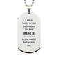 bestie silver dog tag engraved inspirational gift for special occasions unique bestie jewelry to celebrate friendship and confidence