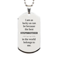 stepbrother engraved silver dog tag for birthday gift im lucky because best stepbrother belongs to me unique inspirational token of love and appreciation ideal for dog lovers and veterans day celebrations