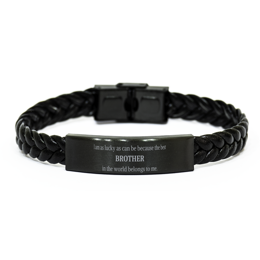 braided leather bracelet for brother best brother belongs to me unique gift for birthday christmas and graduation celebrations