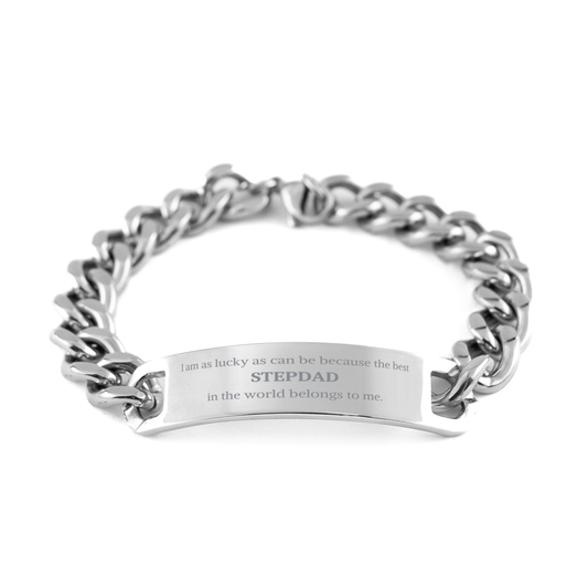 stepdad cuban chain stainless steel bracelet perfect gift for the best stepdad in the world inspirational engraved jewelry for birthday christmas fathers day and more