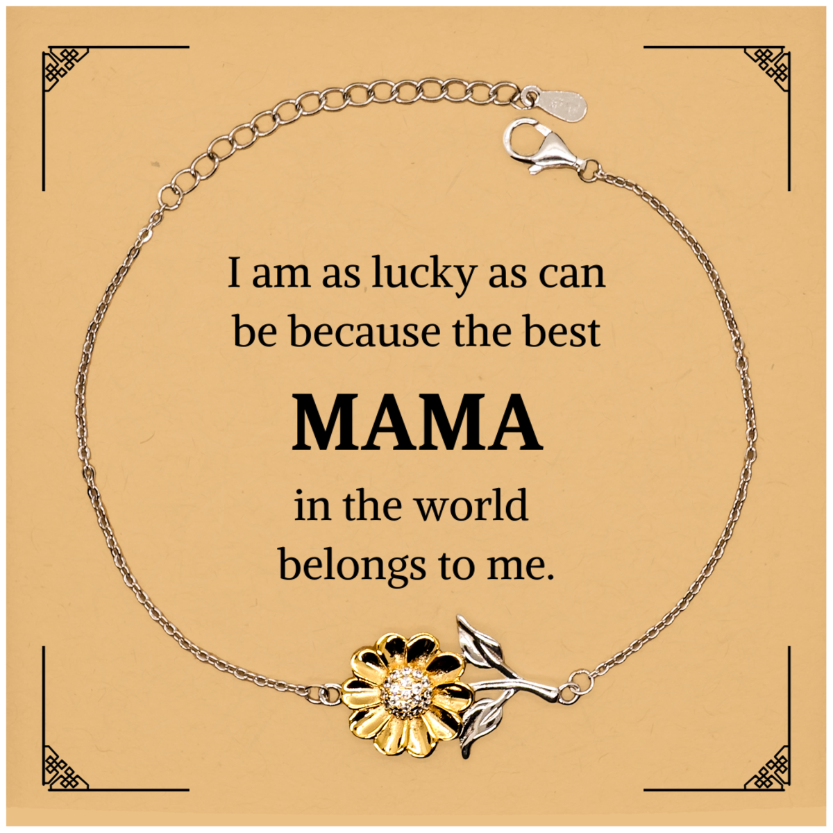 sunflower bracelet mama gift i am lucky best mother love hope confidence