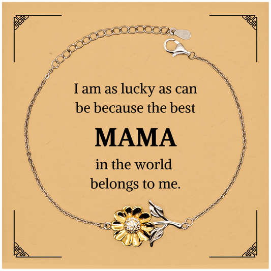 sunflower bracelet mama gift i am lucky best mother love hope confidence
