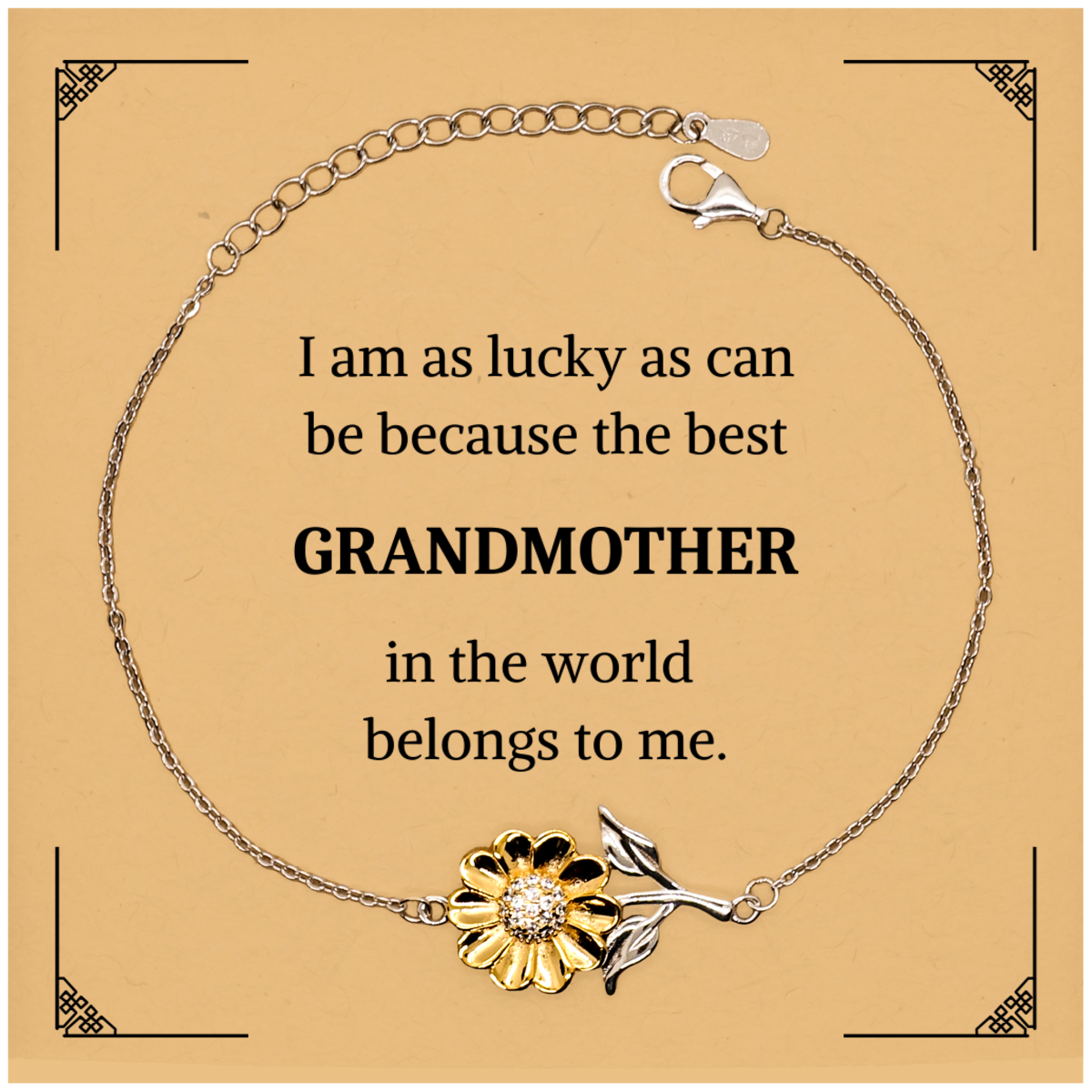 grandmother sunflower bracelet unique gift to celebrate your grandma on mothers day birthday and christmas inspirational engraved jewelry to show appreciation and love best grandma in the world