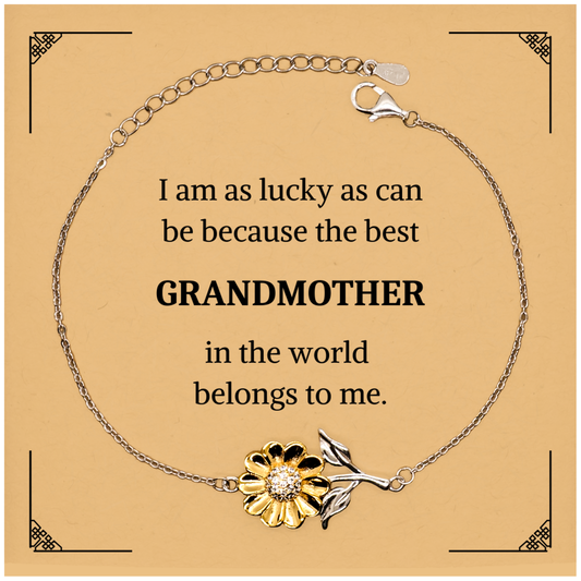 grandmother sunflower bracelet unique gift to celebrate your grandma on mothers day birthday and christmas inspirational engraved jewelry to show appreciation and love best grandma in the world