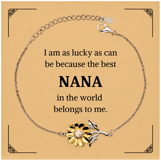 sunflower bracelet nana gift i am as lucky as can be engraved hope for birthday and christmas
