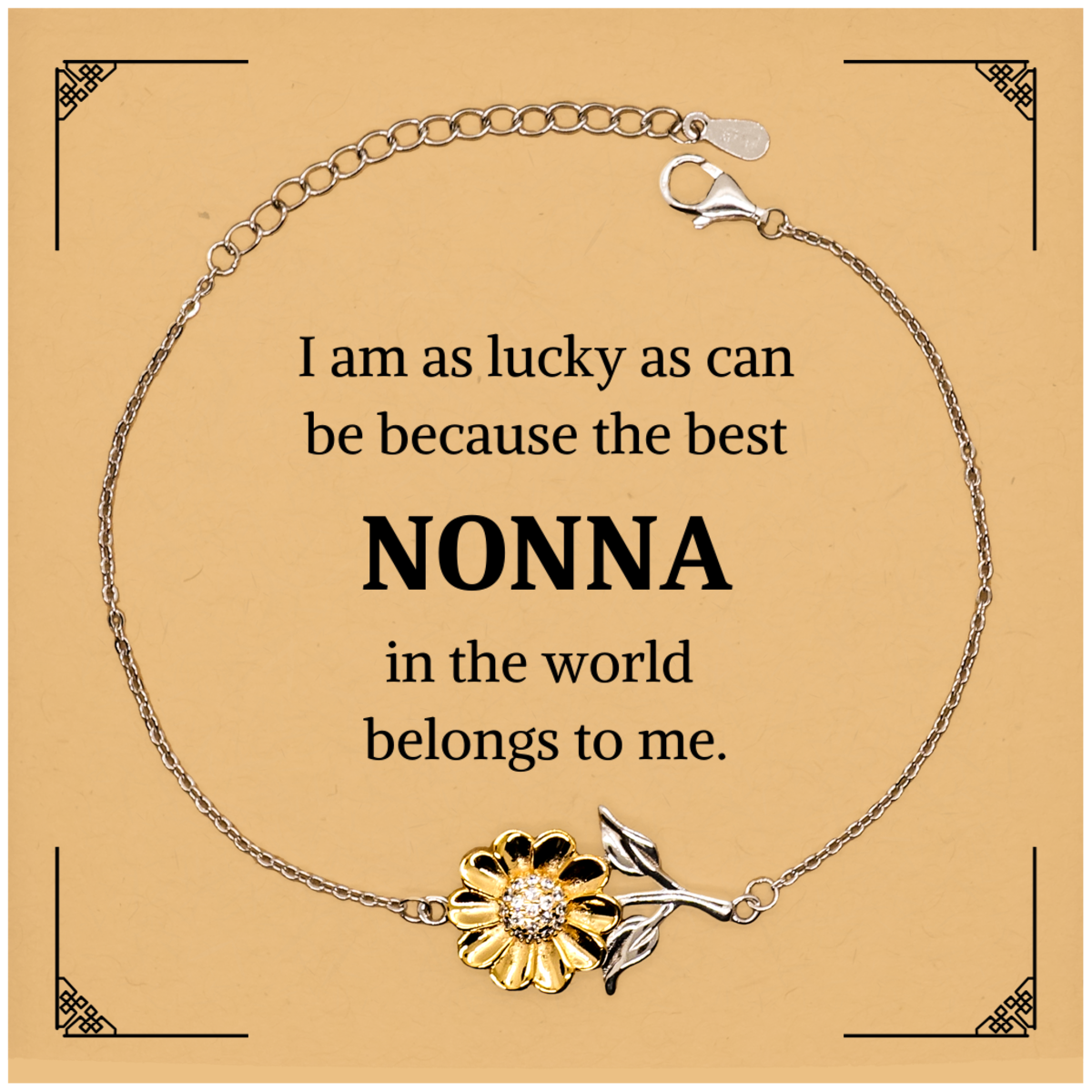 nonna sunflower bracelet the best nonna in the world belongs to me engraved inspirational jewelry for birthday and holidays
