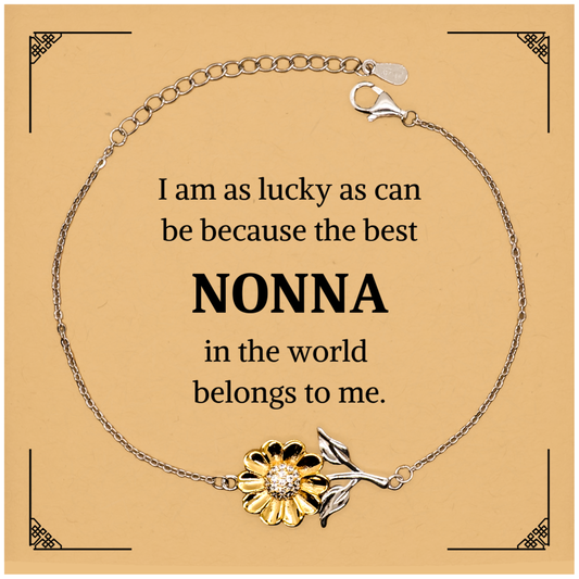 nonna sunflower bracelet the best nonna in the world belongs to me engraved inspirational jewelry for birthday and holidays