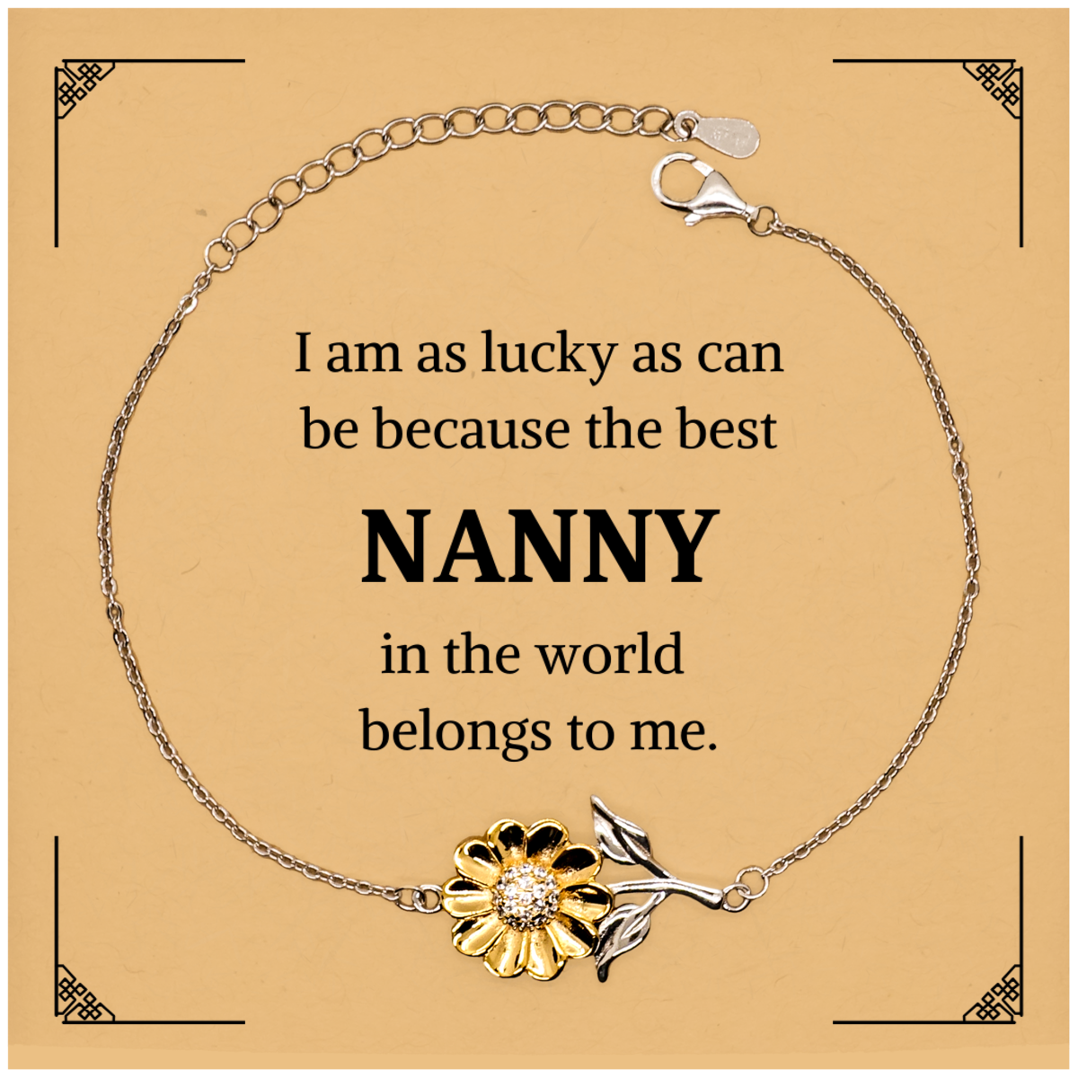 engraved sunflower bracelet nanny gift best nanny in the world inspirational graduation christmas jewelry