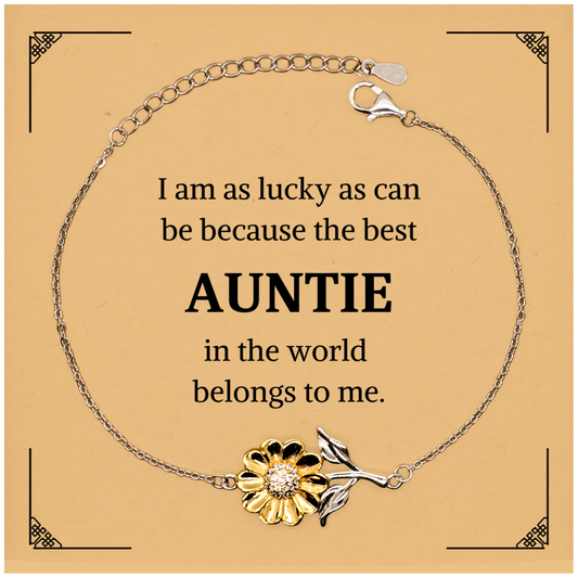 engraved sunflower bracelet for auntie the perfect gift for christmas birthday or graduation inspirational quote for the best auntie in the world
