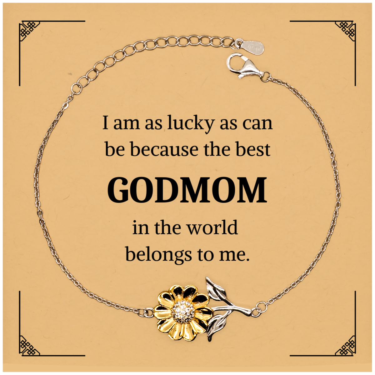 godmom sunflower bracelet engraved inspirational gift for birthday christmas and graduation best godmom in the world belongs to me unique jewelry for any occasion