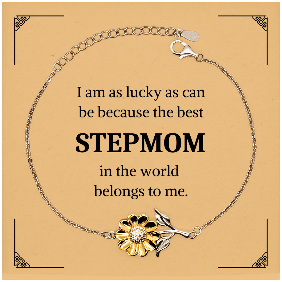 sunflower bracelet for stepmom best stepmom in the world engraved gift for birthday christmas graduation unique confidence and inspirational jewelry for step mothers
