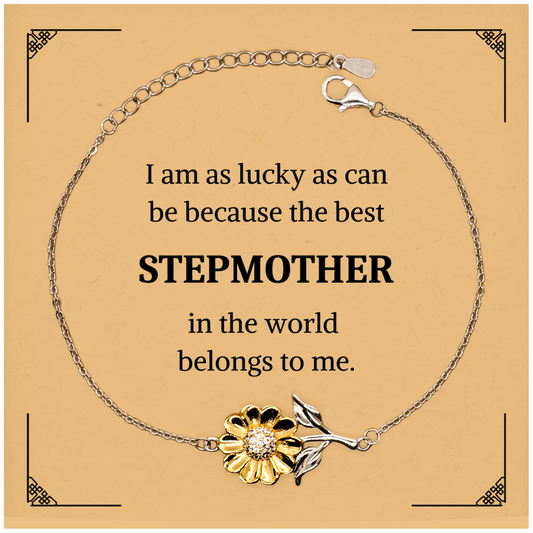 stepmother sunflower bracelet best stepmother belongs to me engraved gift for birthday christmas holidays unique confidence inspirational jewelry for stepmother