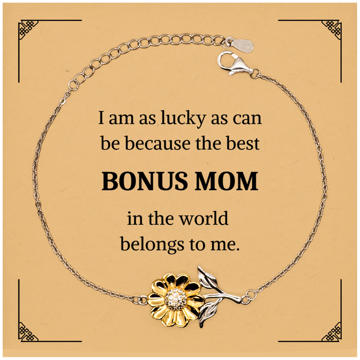 sunflower bracelet for bonus mom unique gift for mothers day with inspirational quote perfect mothers day gift for stepmom birthday christmas engraved jewelry for bonus mom