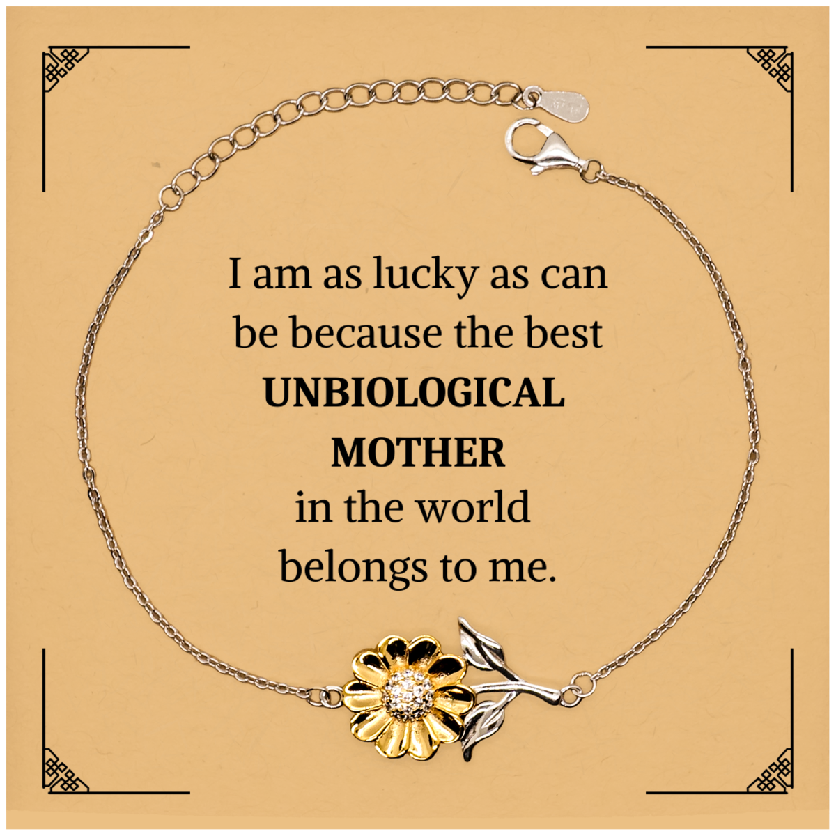 unbiological mother sunflower bracelet belong to me perfect gift for mothers day christmas and easter