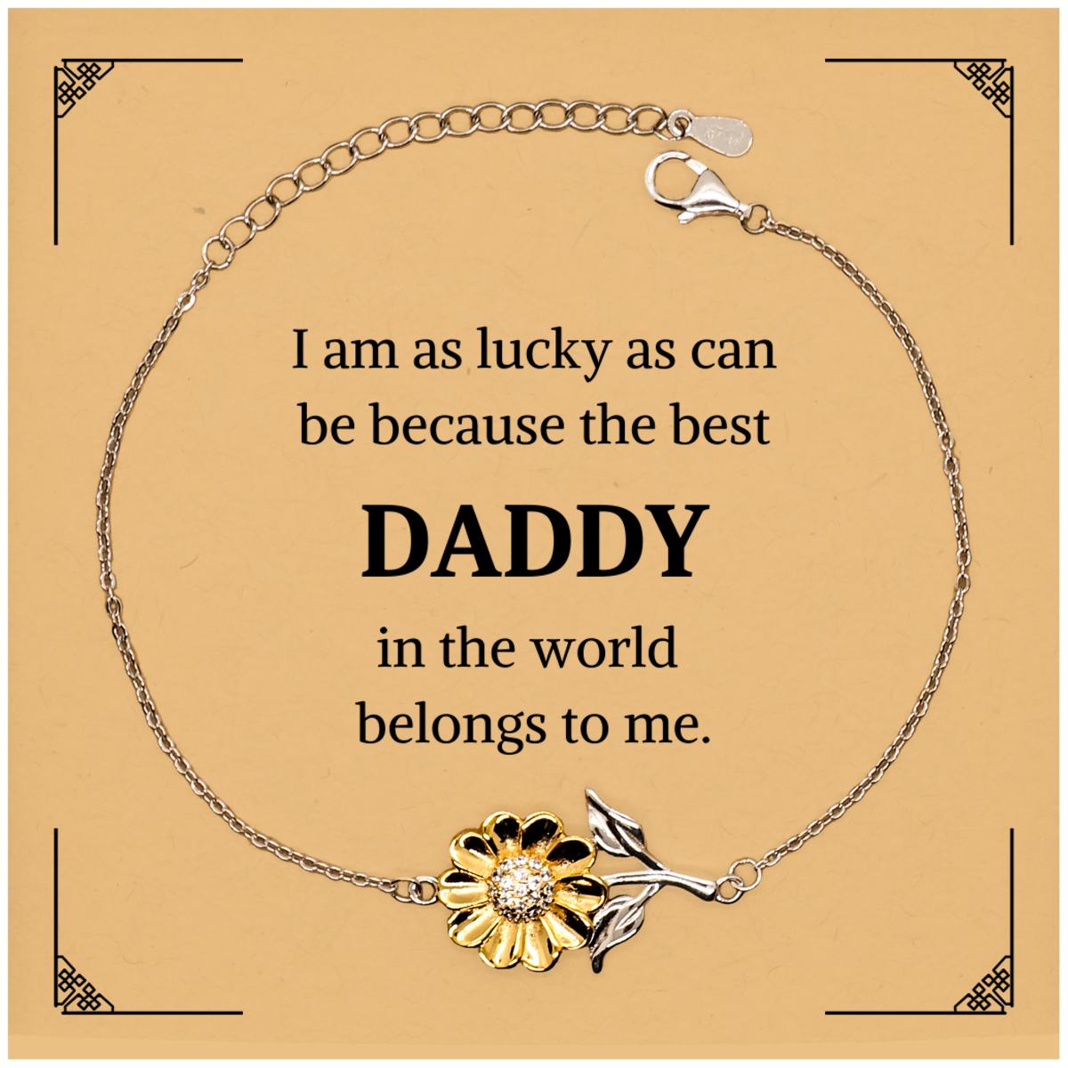 daddy sunflower bracelet for the best dad in the world engraved hope christmas gift