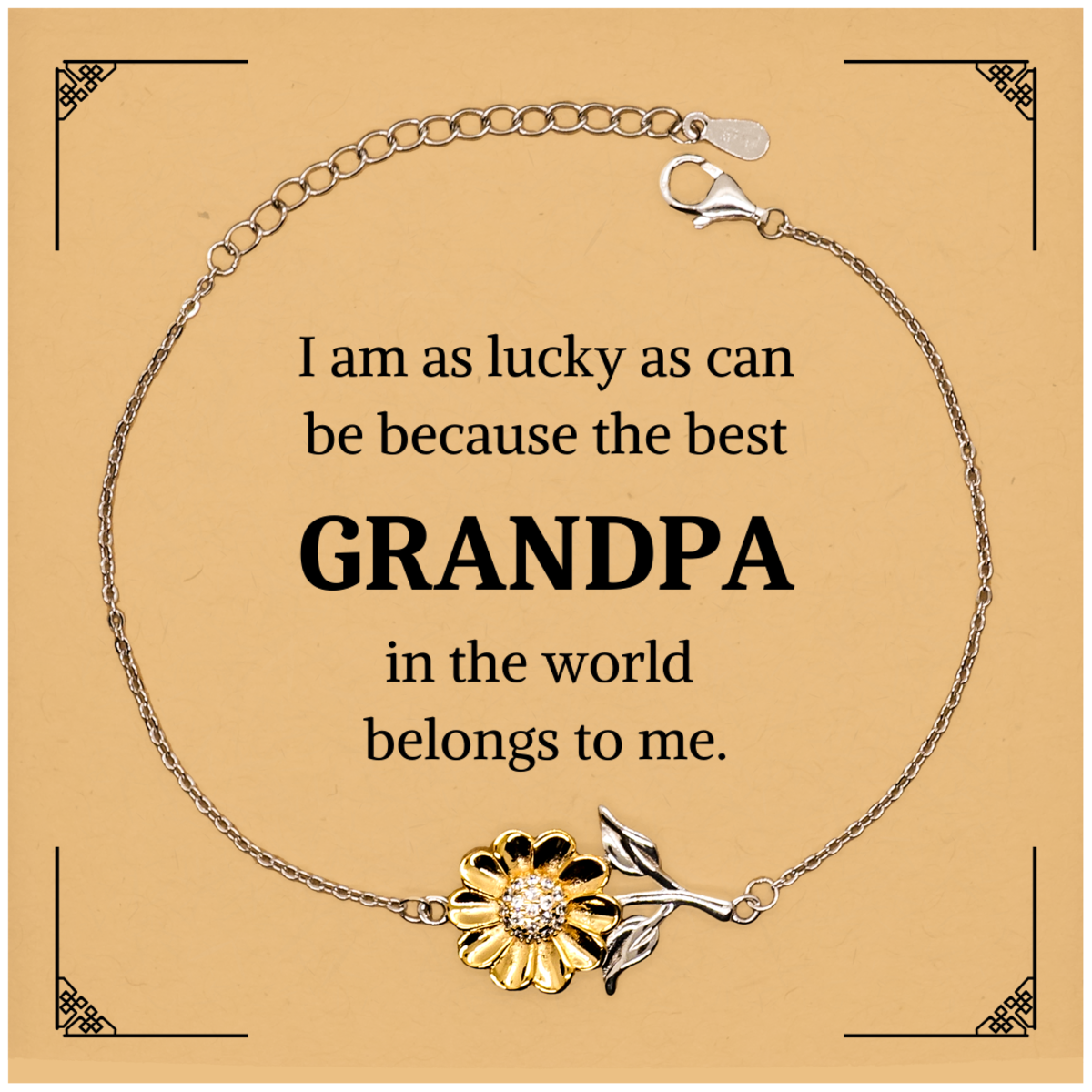 grandpa sunflower bracelet engraved best grandpa world birthday gift
