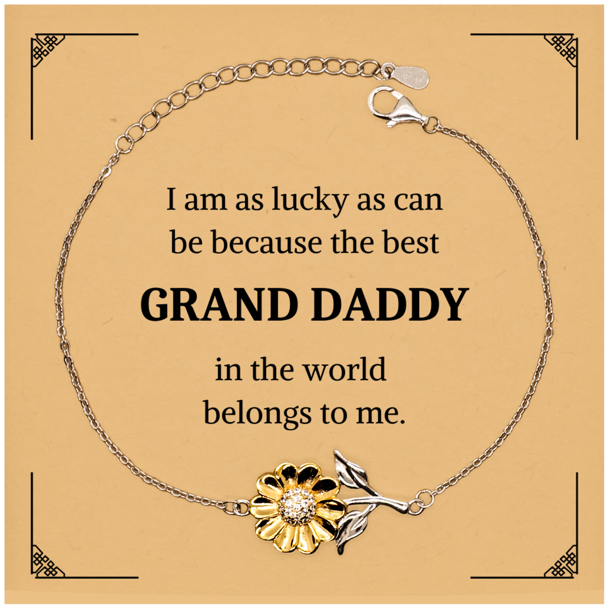 grand daddy sunflower bracelet the best grand daddy in the world belongs to me a perfect gift for christmas birthday and fathers day engraved with love and appreciation