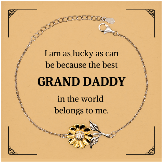 grand daddy sunflower bracelet the best grand daddy in the world belongs to me a perfect gift for christmas birthday and fathers day engraved with love and appreciation