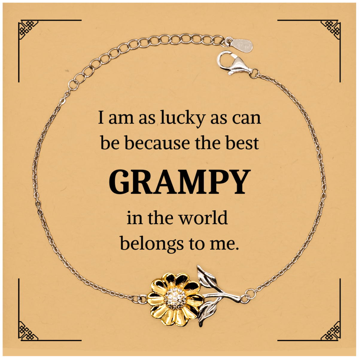 grampy sunflower bracelet the perfect gift for grampy on christmas birthday or any occasion engraved inspirational quote for confidence and hope